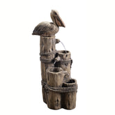 Teamson Home front view of pelican fountain showing coastal design and instant ambiance