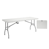 Techni Home front view of granite white folding table showing clean finish and portability benefit