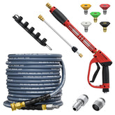 TechSweepPro full assembly front view showing durable hose and gun for reliable cleaning