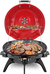 Techwood front view of countertop grill showing compact design and fast heating benefit