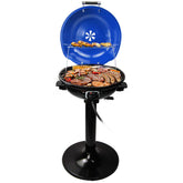Techwood front view of electric grill showing full assembly and compact footprint