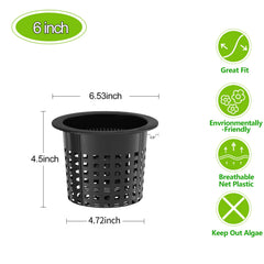 Tectsia net cup seated in hydroponic bucket demonstrating stability and fit