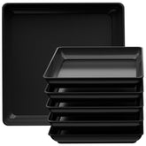 Tectsia front view of square saucer showing clean black finish and protective rim