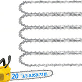 TEEANEES front view of 5-pack 20" chains showing packaging and specifications, easy replacement