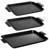 Teecyhooo front view of three-pack grill trays showing set and storage benefit