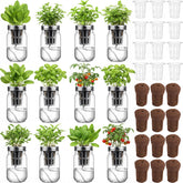 Teenyyou front view of 12 mason jar hydroponic kit showing neat starter set benefit