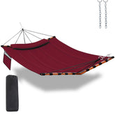 TEGERDEGER front view of red hammock showing full spread and inviting comfort
