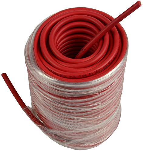 TEMCo 10 AWG PV wire front reel showing red jacket and length for easy installation