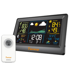 Temtop W100 Lite front display showing temperature and forecast, easy monitoring benefit