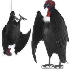 Tenceur front view hanging vulture showing lifelike silhouette and outdoor deterrent benefit