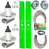 TENGMUJX front kit packaging showing all 42-inch deck rebuild parts and benefits