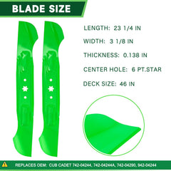 TENGMUJX mower blade profile highlighting sharpened edge for cleaner cuts