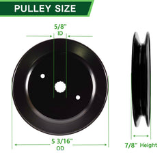 TENGMUJX pulley detail demonstrating belt alignment and stability benefit