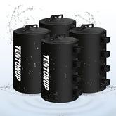 TENTONUP front view of four black water weight bags showing compact design and capacity