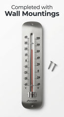 TERMOFLY mounted on patio wall adding vintage style and practical temperature display