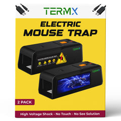 TERM X front view of large electric rat trap showing compact housing and quick placement benefit