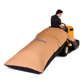 TerraKing front view attached to mower showing larger capacity benefit