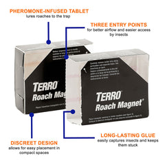 Terro roach magnet close-up of adhesive surface showing strong capture ability