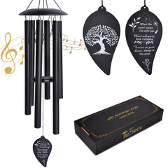 TESECU front view of wind chimes showing six tubes and serene design benefit memory keeping