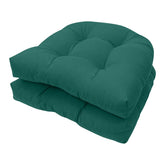 TESICA cushion front view showing dark green color and tufted comfort