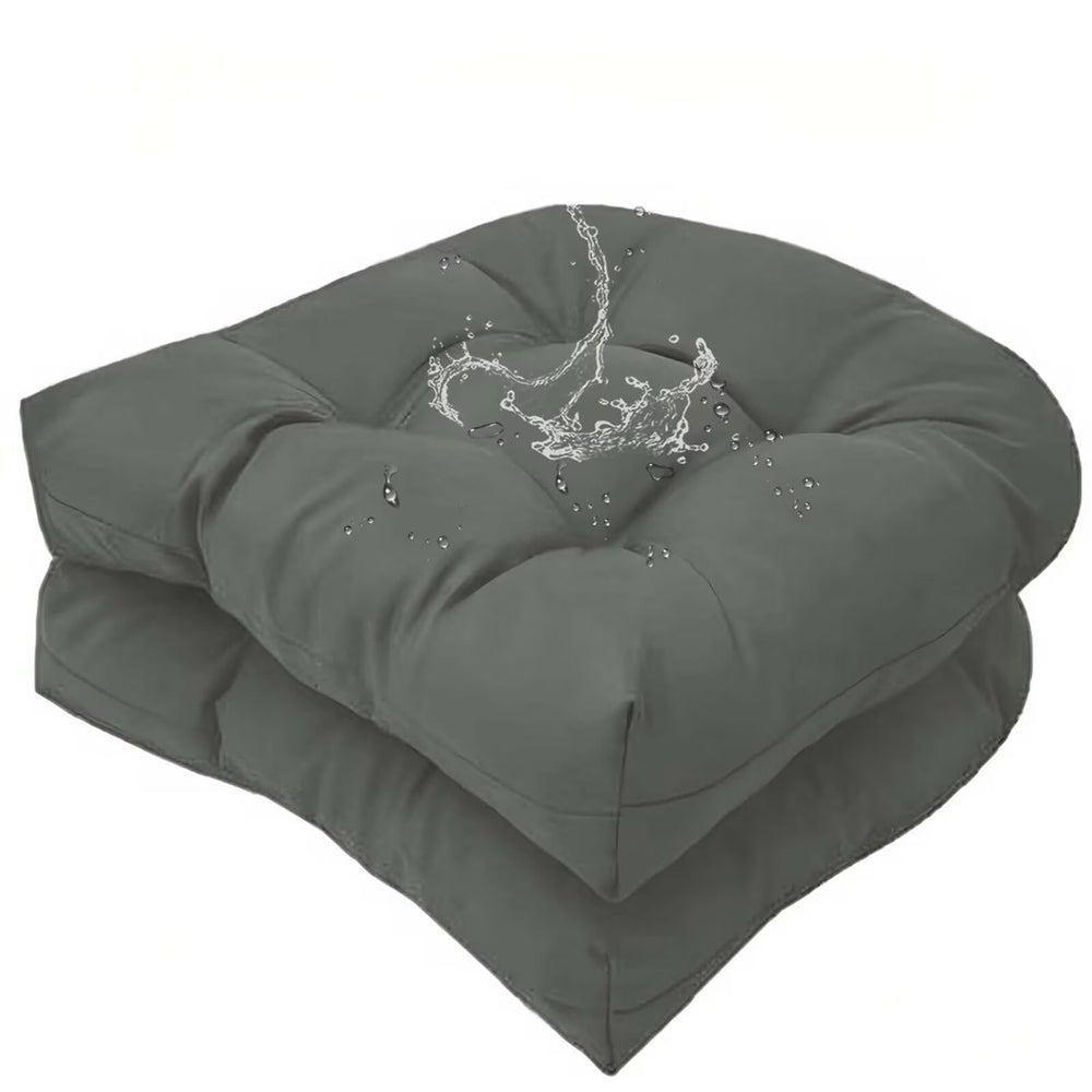 TESICA front view of dark grey cushion set showing neat packaging and style