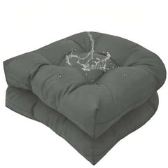 TESICA front view of dark grey cushion set showing neat packaging and style
