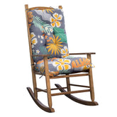 TESICA front view of orange grey rocking chair cushion showing clean fit and style