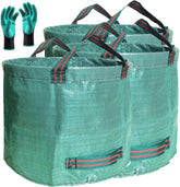 Tespher front view of 3-pack showing durable yard bags and included gloves benefit organization
