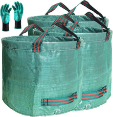 Tespher front view of 3-pack showing durable yard bags and included gloves benefit organization