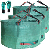 Tespher front view pack showing three bags and included gloves for easy cleanup