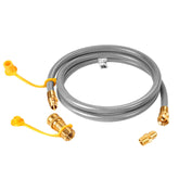 Teupoa front view of 6ft gas hose showing full product and fittings for quick identification