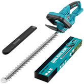 ThagBrco hedge trimmer front view showing compact design and benefit of maneuverability