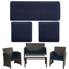 Thankyall front view of three navy blue cushion covers showing tidy fit and protection