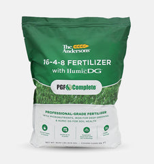 The Andersons front packaging showing 16-4-8 formula and 5,000 sq ft coverage benefit