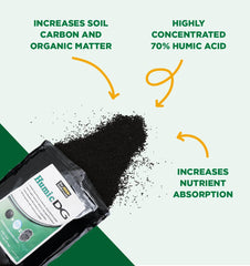 Spread of The Andersons Humic DG granules on turf, demonstrates easy application and improved root zone contact