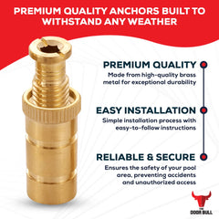 The Door Bull anchor installed in paver demonstrating secure pool cover attachment