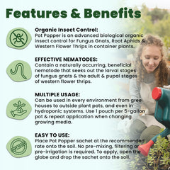 The Environmental Factor pouch placed on pot soil demonstrating easy use