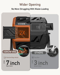 THE GROW'ING dual chamber interior open to show separate processing zones