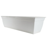 The HC Companies white planter front view showing clean design and curb appeal
