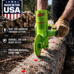 THE MINGO handheld in use on log speeding up cutting workflow