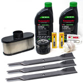 The Mower Shop front view of tune-up kit showing all included parts for quick identification and convenience
