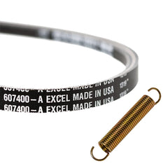 The Mower Shop pump belt front packaging showing model 607400 and fitment benefits