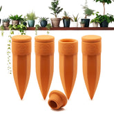The Olla Company front view of 4-pack small terracotta spikes, easy plant care