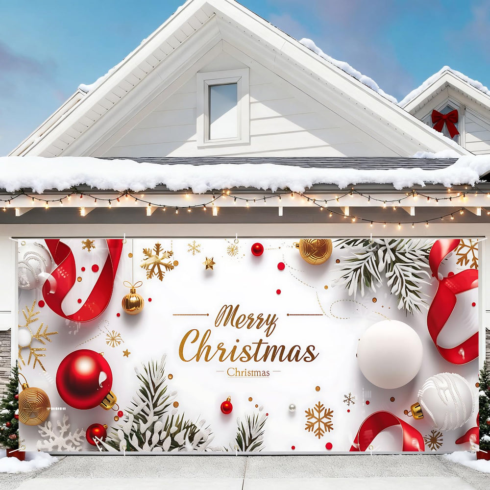 THISFIND front view of full 7x16 ft banner showing festive design and curb appeal