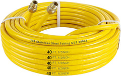 Thmxit 40ft CSST roll showing tubing and adapters for durable gas supply