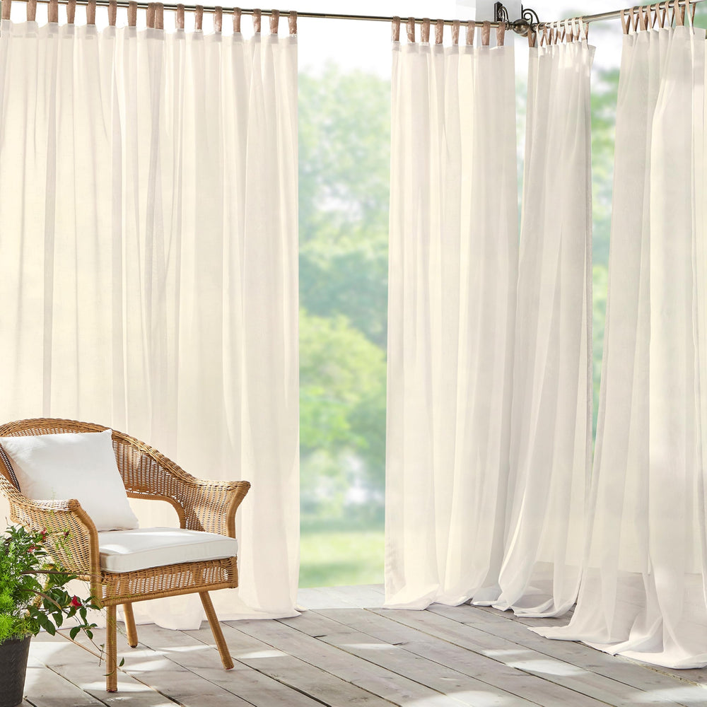 Threadmade Darien front panel ivory showing airy drape and privacy