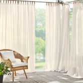 Threadmade front panel in ivory showing full drape and airy benefit