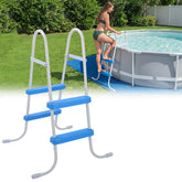 Threlaco front view ladder showing sturdy steel frame and neat finish for safer pool entry