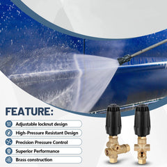 Threlaco valve installed on a pressure washer pump showing reliable protection in use