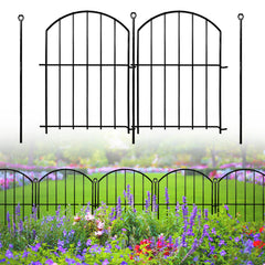 Thrivinest front view showing 26 decorative arched fence panels and stakes for neat edging